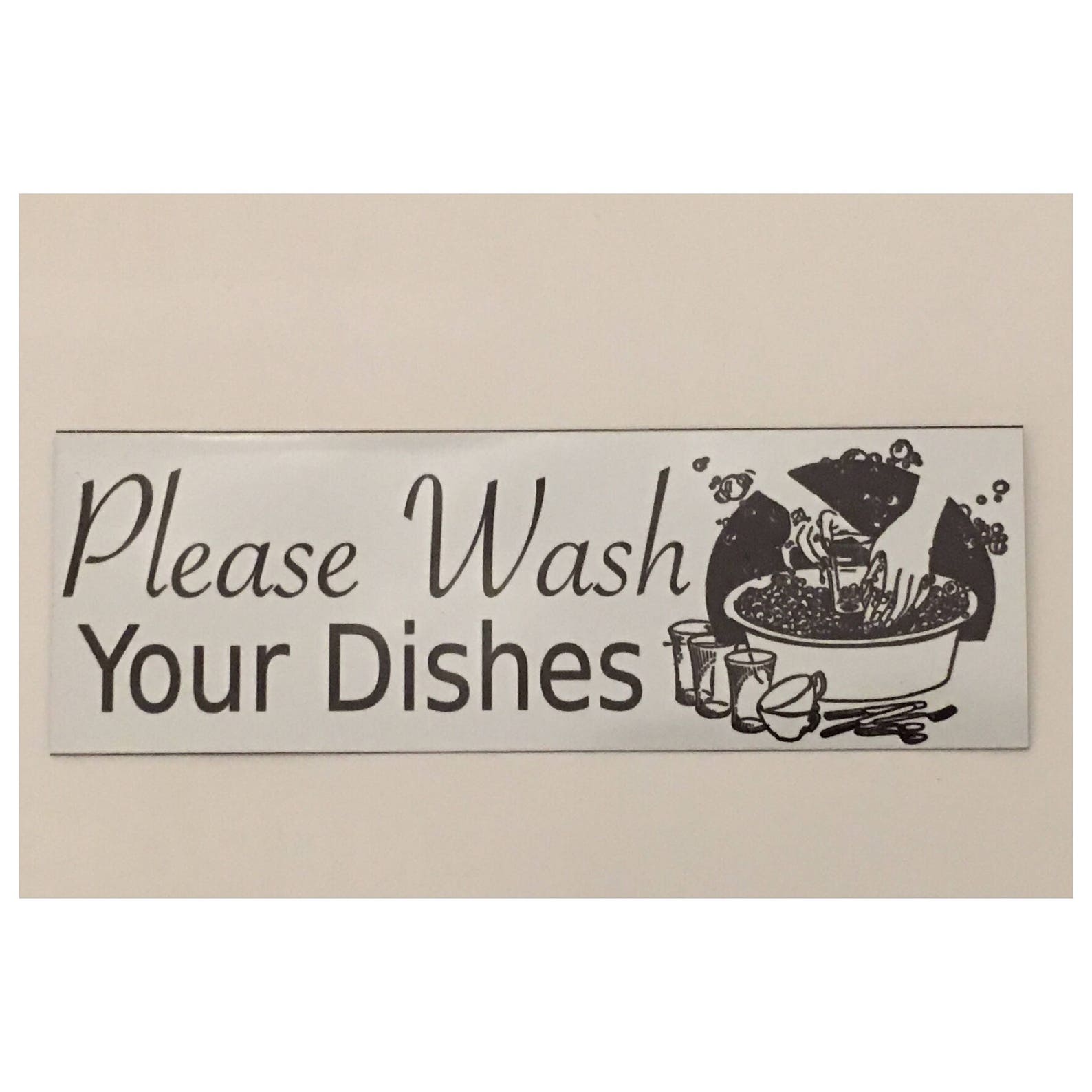 Please Wash Your Dishes Kitchen Clean Room Sign Cafe House Etsy