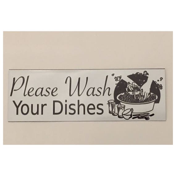 Please Wash Your Dishes Kitchen Clean Room Sign Cafe House | Etsy