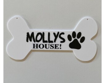 Pet Name Plaque Personalised House Kennel Dog Bone Adhesive Sign Wall Plaque Pet Name Plaque Personalised House Kennel Dog Bone Adhesive Sign Wall Plaque