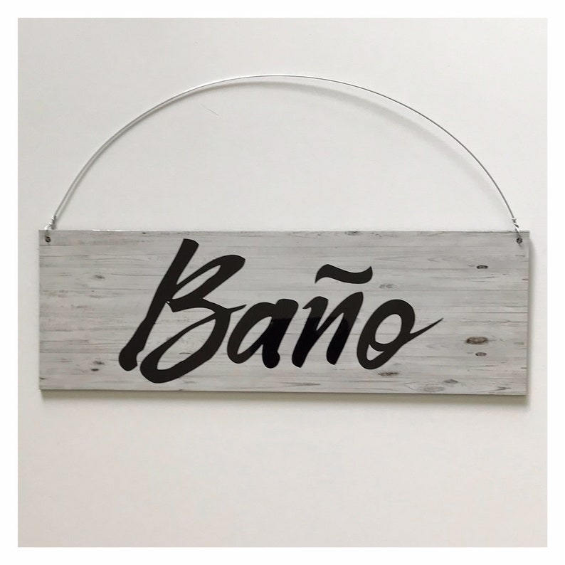 Bano Toilet Spanish Spain Room Wall Sign House Loo Bathroom Etsy