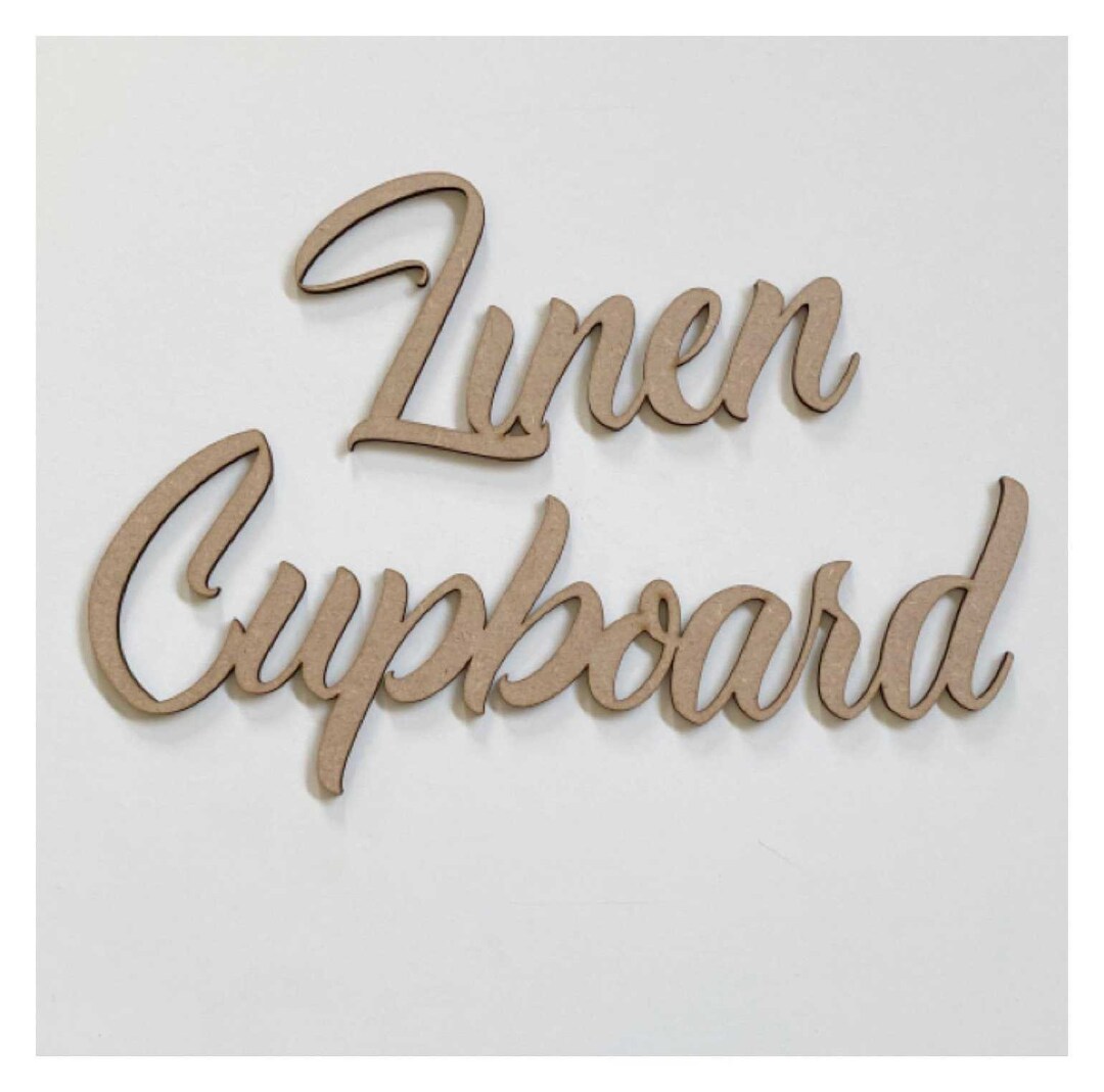 Linen Cupboard Word Door Wall Art DIY Raw MDF Timber Wood Etsy