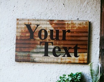 Rustic Rust Style Custom Personalised Sign