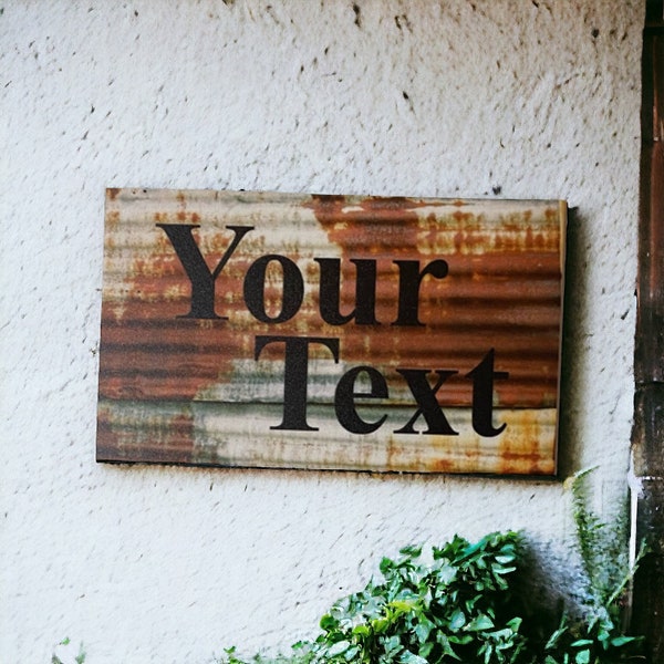 Rustic Rust Style Custom Personalised Sign