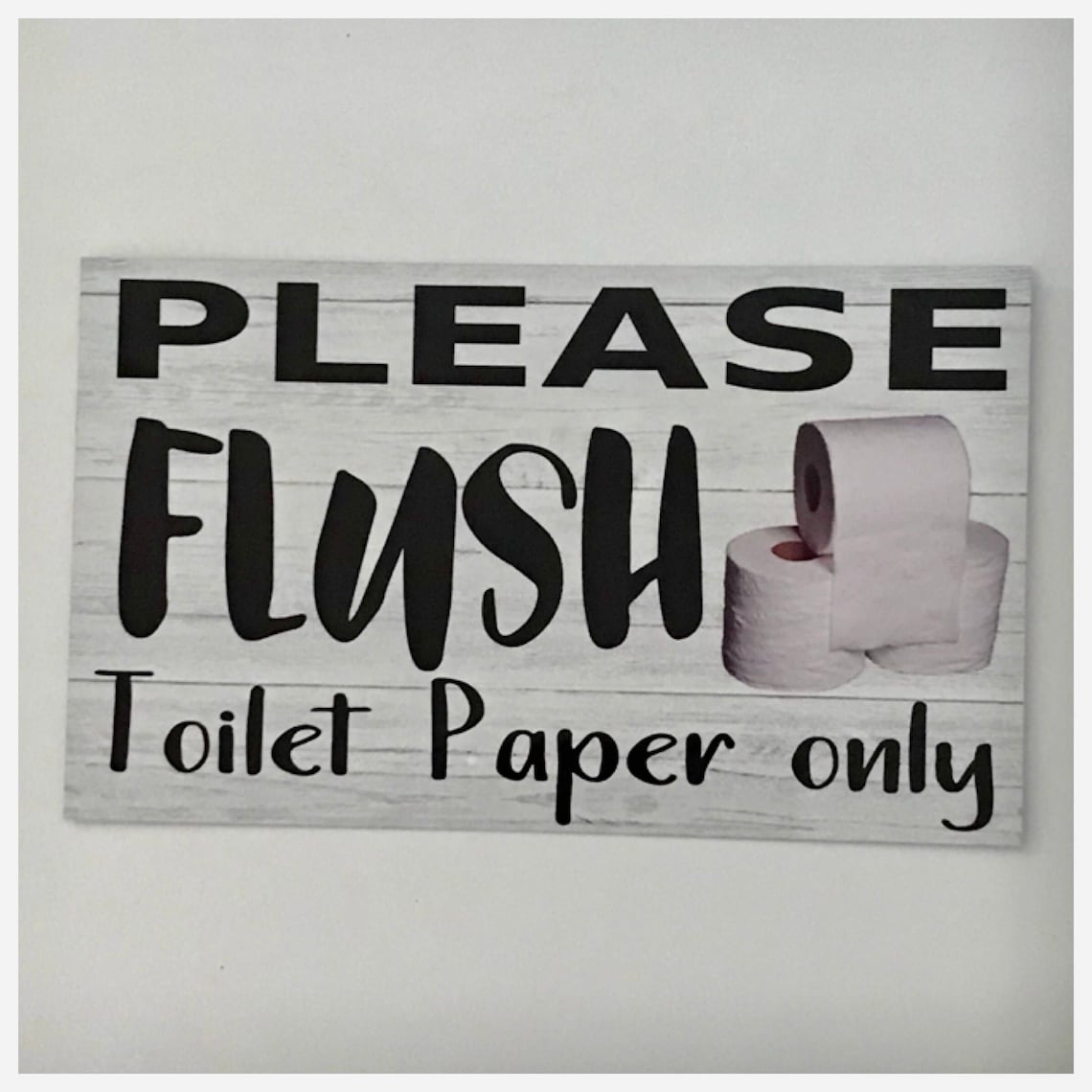 Please Flush Toilet Paper Only Sign | Etsy