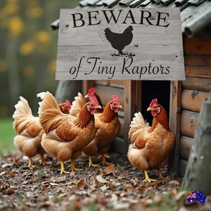 Beware Of Tiny Raptors Chicken Sign