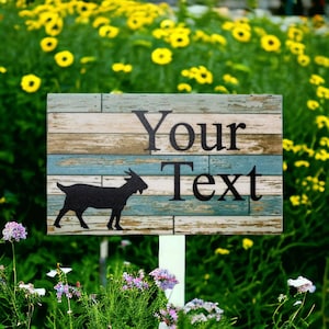 Goat Custom Personalised Country Blue Sign