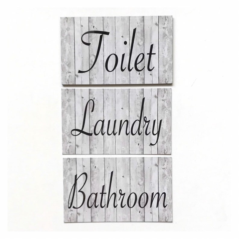 Bathroom Laundry Toilet Room Door Sign Set Tin Wall Plaque Skull Western Country