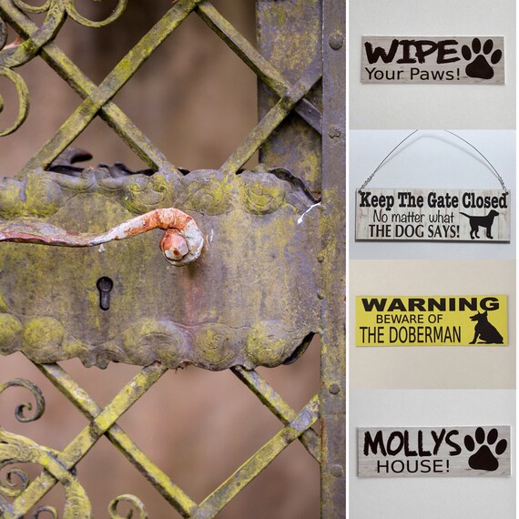 BEWARE THE DOG THE CAT CAN'T BE TRUSTED EITHER 5" Sticker CAUTION 