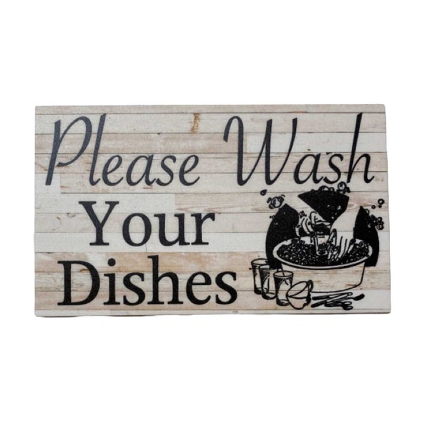 Wash Dishes Sign Etsy