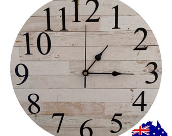 Clock Wall Rustic Wood Aussie Made