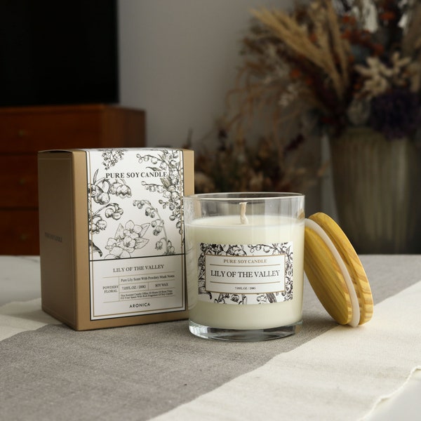 Lily Of The Valley 7oz Soy Candle | Flower Fragrance Summer Candle Gift | Aromatherapy Candle | Birthday Gift for her