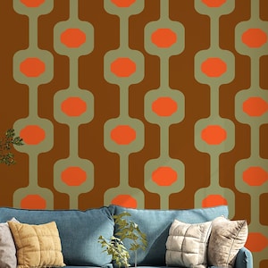 Mid-Century Panel Squares Wall Decal Sticker | Modern Retro 70s Home Décor