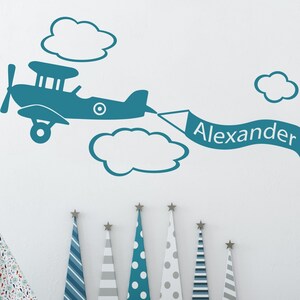 Adesivo da parete con nome dell&#39;aereo: decorazione personalizzata per la cameretta dei bambini