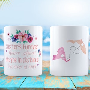 Sisters Forever Mug: Long Distance State Design