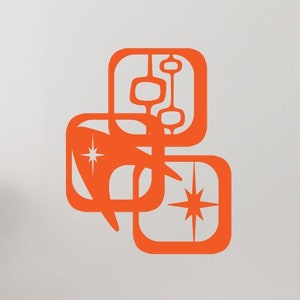 Mid Century Modern Starburst Wall Decal: Retro Atomic Design