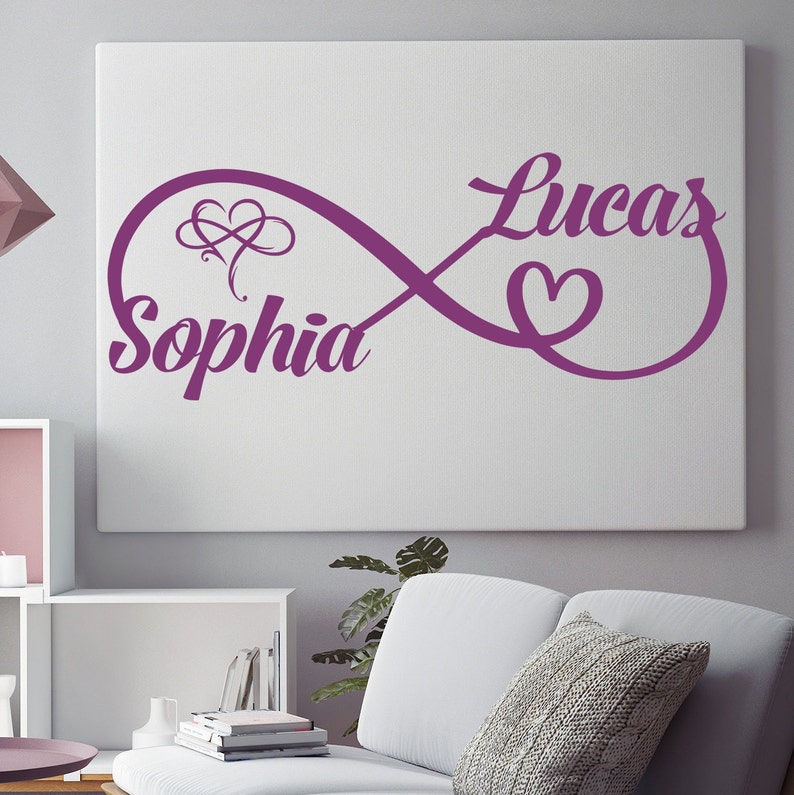 Infinity Sign Containing Names Personalized Wall Decal Etsy