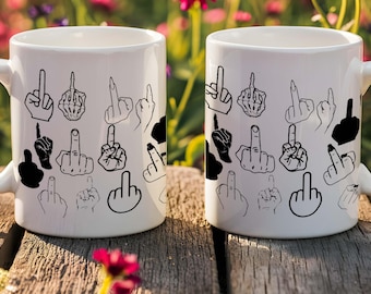 Sarcastic Middle Finger Coffee Mug: Funny Sassy Gift