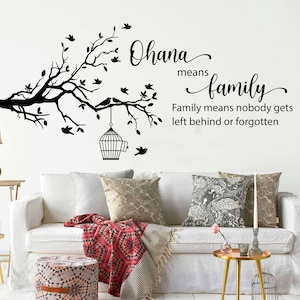 Ohana Means Family Tree Wall Decal