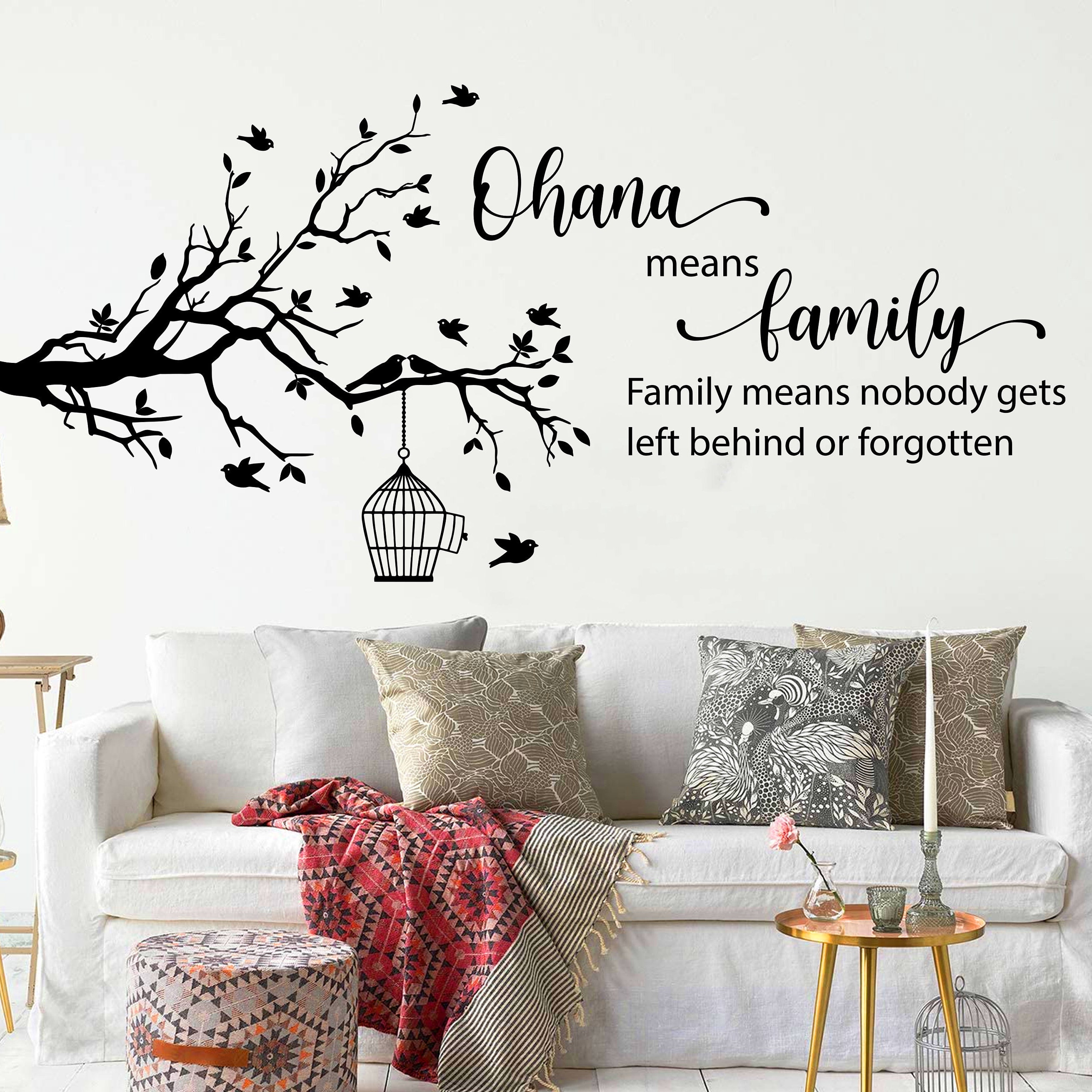 OHANA Means Family Impression Sur Toile Pour Salon, Chambre à