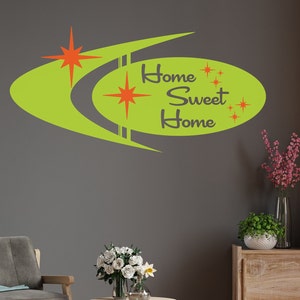 Custom Text Mid Century Modern Wall Decal: Geometric Art