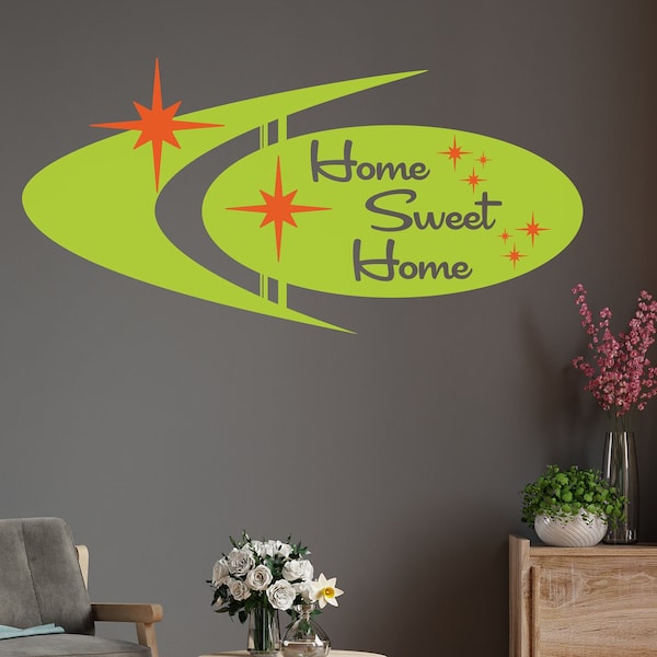 Custom Text Mid Century Modern Wall Decal: Geometric Art