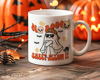 Funny Halloween Ghost Mug: Retro Kids Boo Sheet Cup