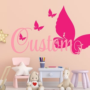 Personalized Butterfly Name Wall Decal - Custom Nursery Decor