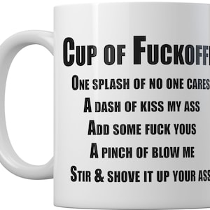 Fuckoffee Funny Coffee Cup. Fuckoffee Cute Coffee Mug, Cup Of Fuckoffee Mug, Funny Mugs, Sarcastic Coffee Cup, Coworker Gift Idea, Joke Mug