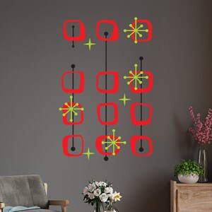 Retro 70s Mid Century Wall Decal: Atomic Starburst Decor