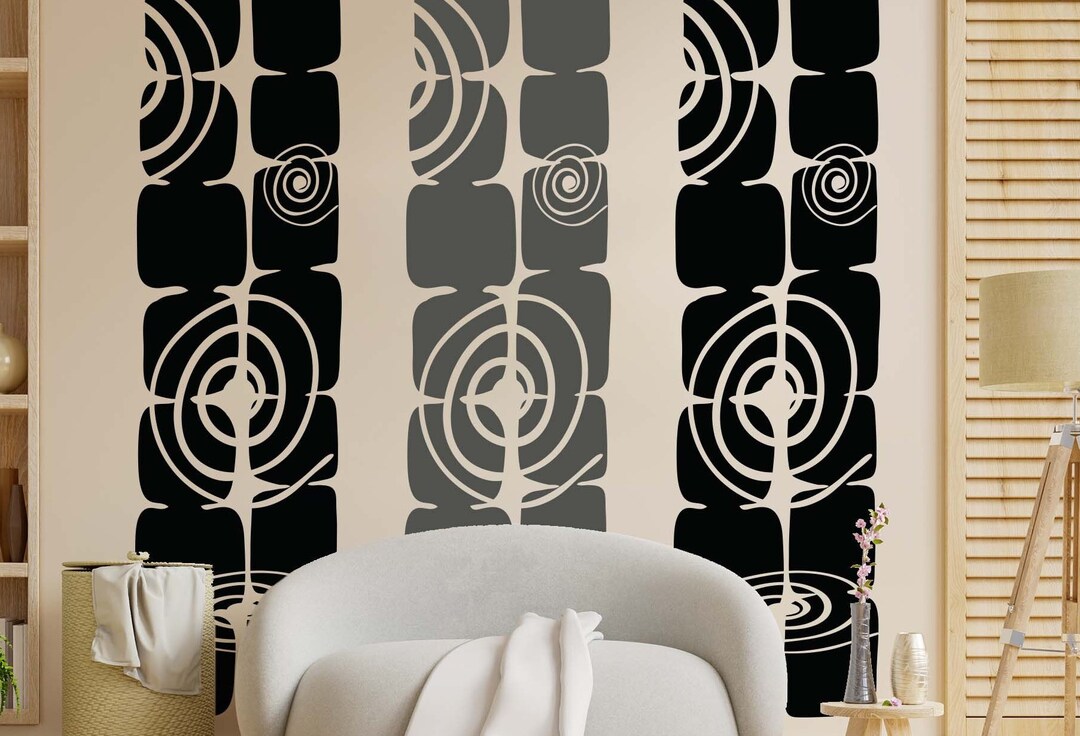 Mid-century Modern Wall Decal in Custom Colors | Square Shapes Design ...
