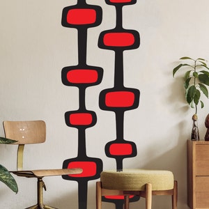 Mid-Century Modern Wall Decals: Atomic Rings, Retro Decor