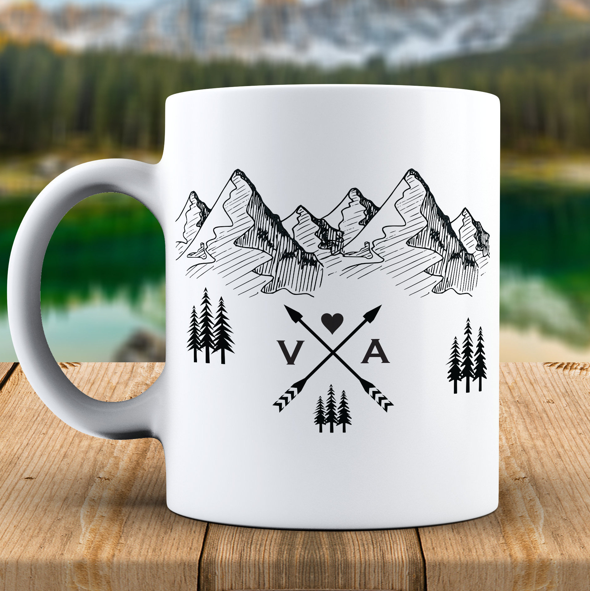 Camp Mug Personalized Camper Mug Custom Initials Mug Coffee Etsy