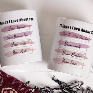 Things I love about you, Custom Coffee Mug, Personalized Mug, Funny Mug, Best Friends, Girlfriend, Favorite Friends, Friends Forever