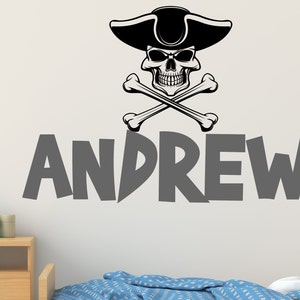 Custom Name Pirate Skull Wall Decal: Personalized Decor