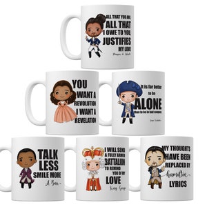 Set 6 Hamilton Lyrics Mugs, Love Discriminate, Hamilton Lyrics, Hamilton Coffee Mug, Alexander Hamilton Quote