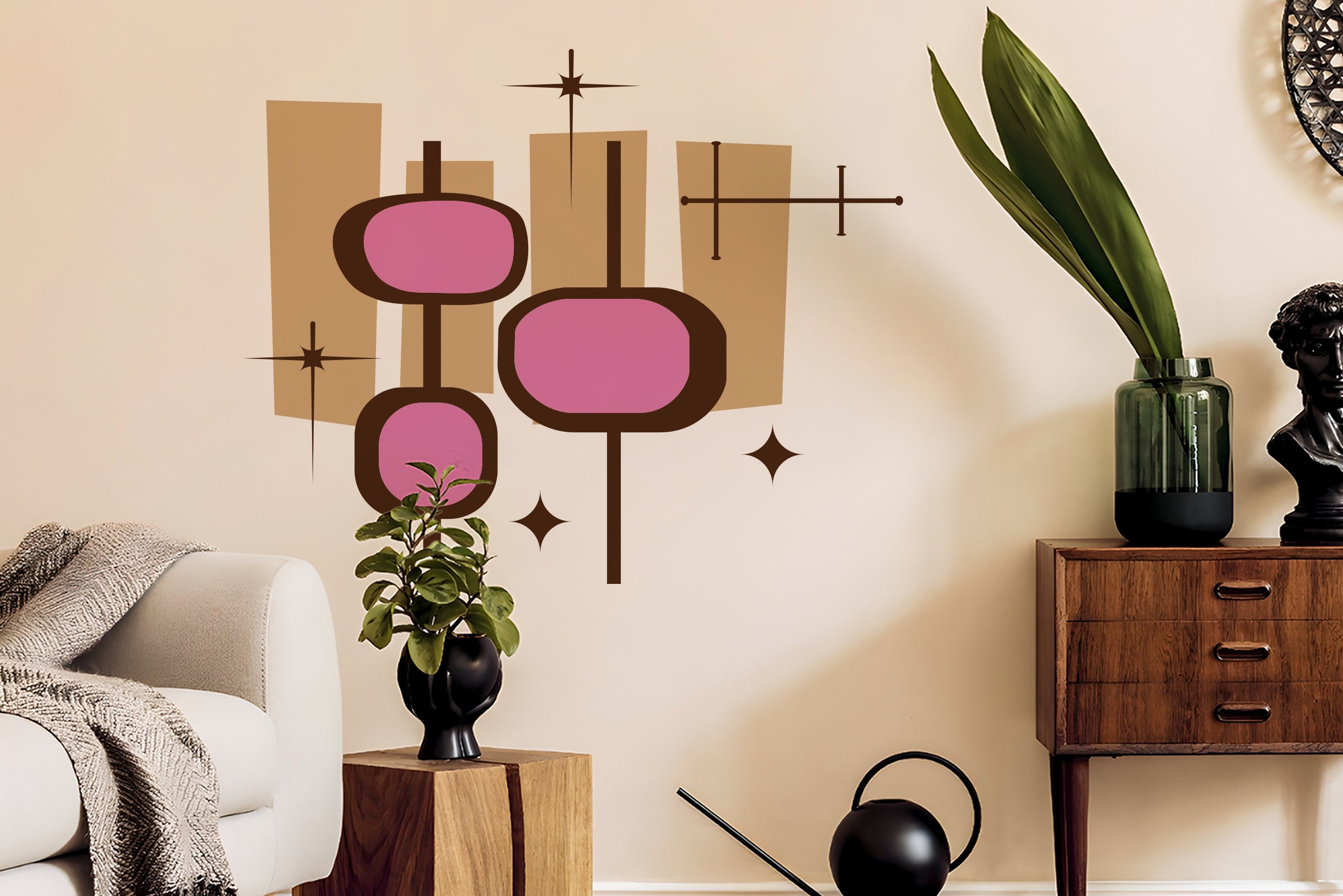 Mid-Century Modern Vintage Wall Decal | Stylish Home Decor
