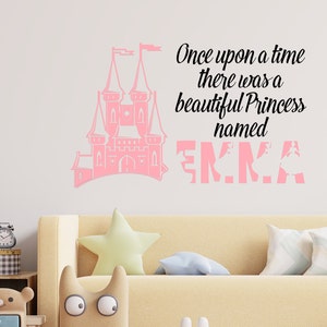 Personalized Princess Castle Name Wall Decal - Girls Nursery Decor