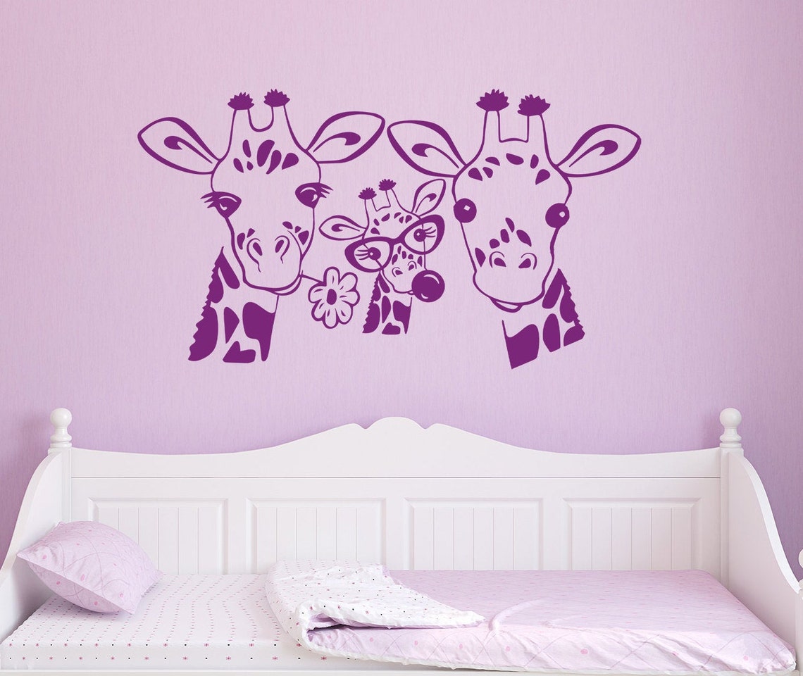 Giraffe Nursery Wall Decals Giraffes Wall Sticker Giraffe Etsy