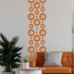 Mid Century Modern Wall Decal: Retro 70s Oval Stripe Panels