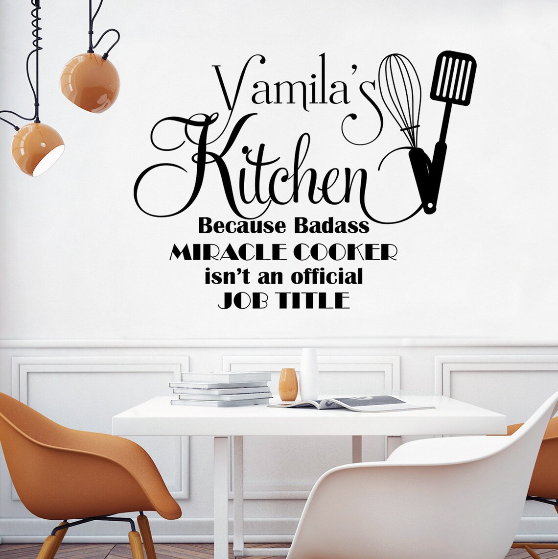 Custom Name Kitchen Wall Decal Rustic Kitchen Wall Decor Nanas Etsy
