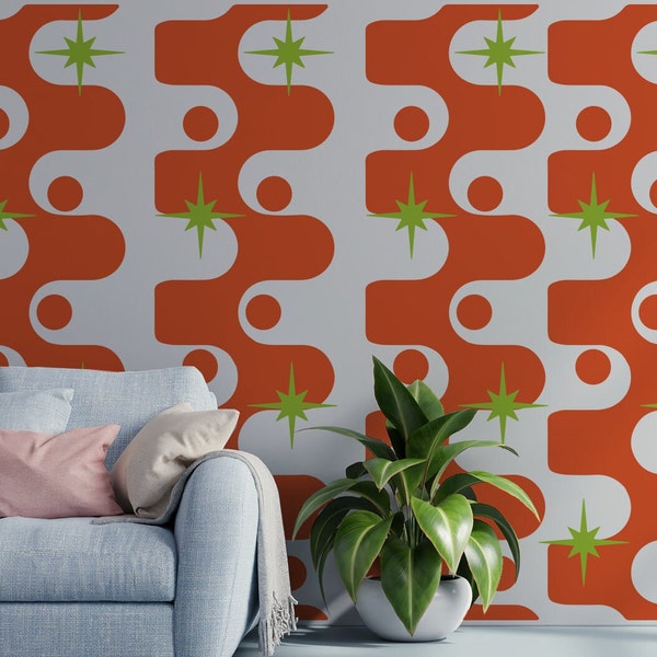 Mid Century Modern Wall Decal Etsy