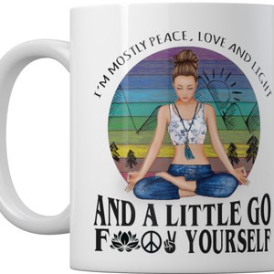 Funny Yoga Mug: Peace, Love, Light - Yogi Gift image 3
