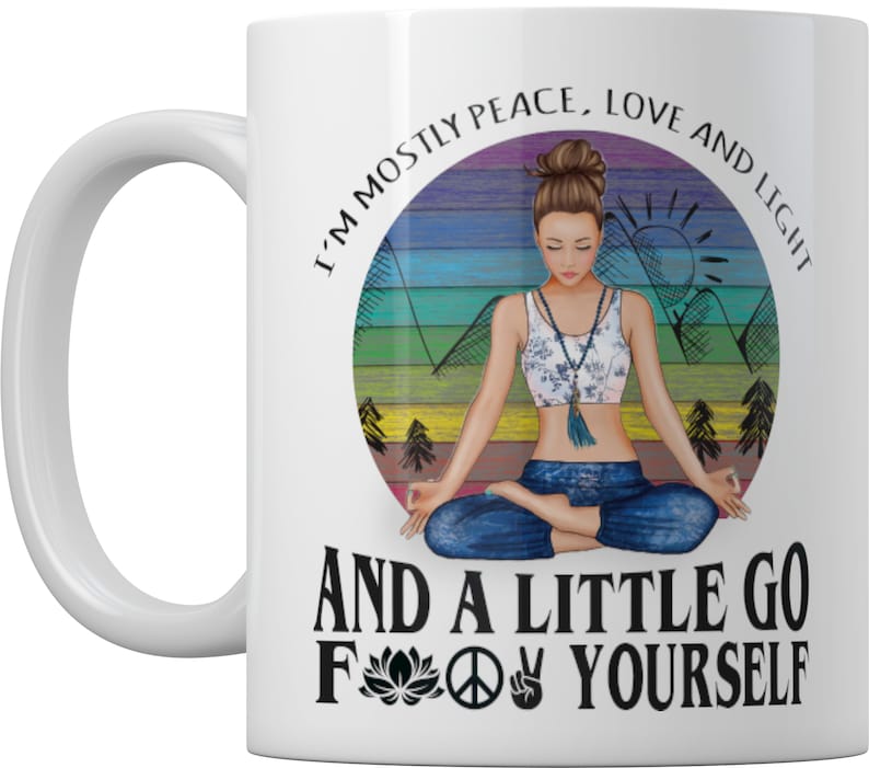 Funny Yoga Mug: Peace, Love, Light - Yogi Gift image 3