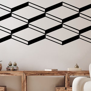 Geometric Lines Wall Decal: Retro 70s Mid Century Modern Decor