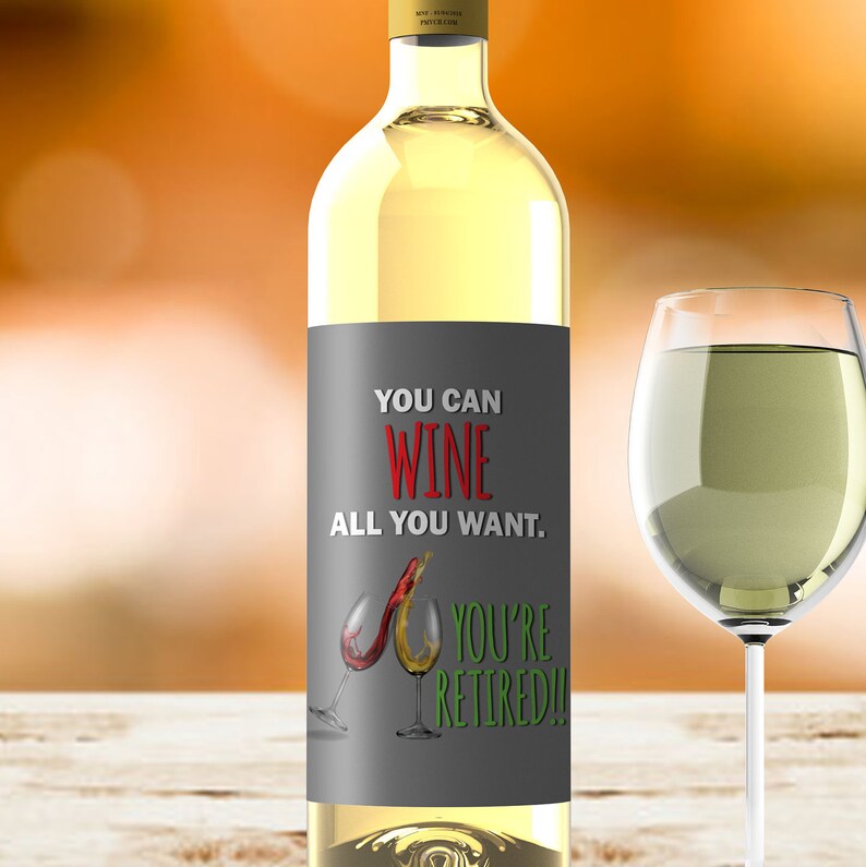 Retirement Party Wine Labels Wine Labels for Retirement - Etsy