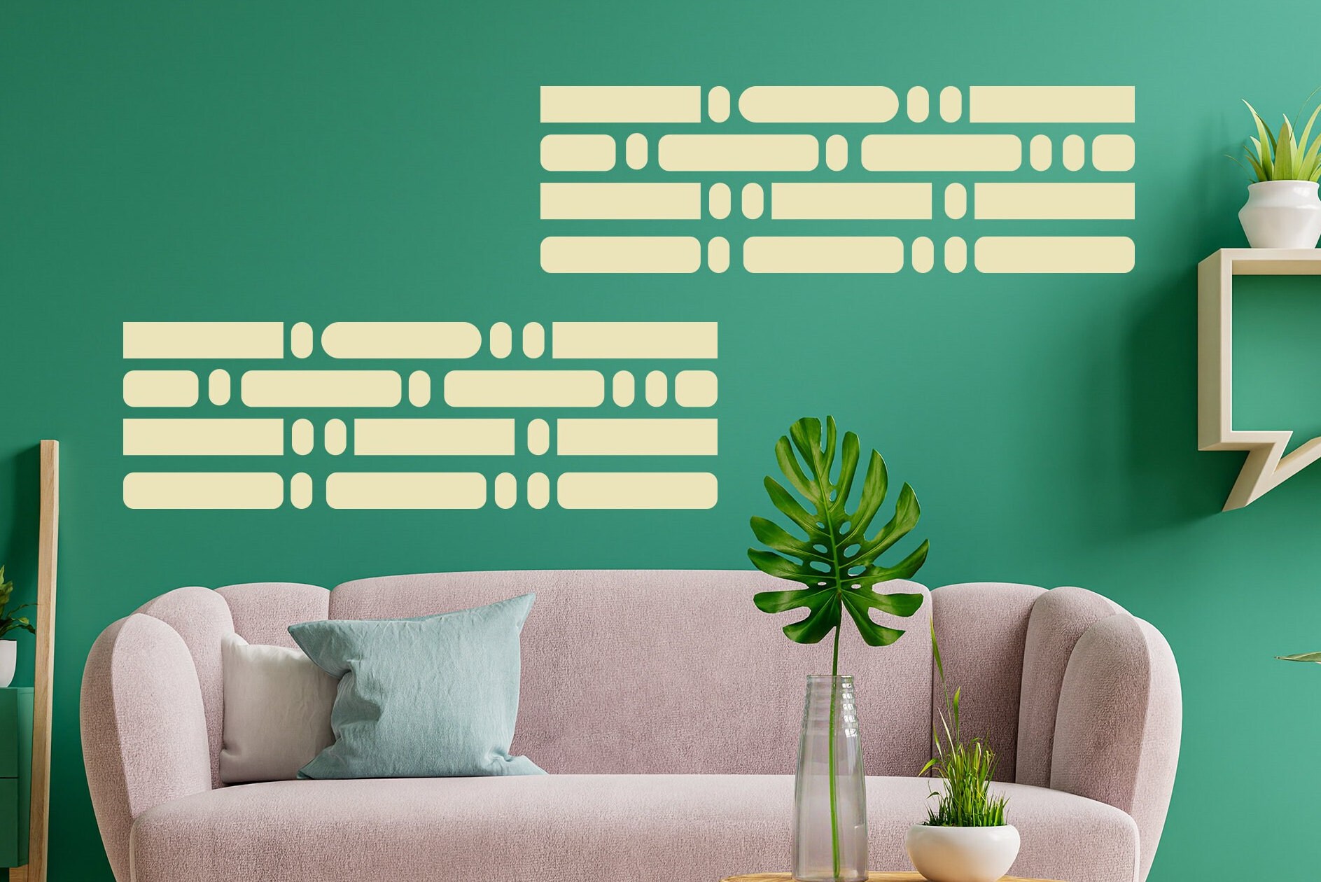 Lines and Dots Wall Decal Abstract Wall Decal Mid Century Etsy