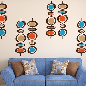 Custom Mid Century Wall Decals: Retro 70s Rings Decor