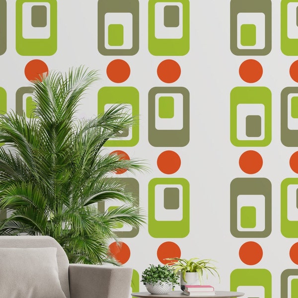 Mid Century Wallpaper - Etsy