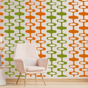Mid Century Modern Wall Decal: Retro 70s Geometric Shapes
