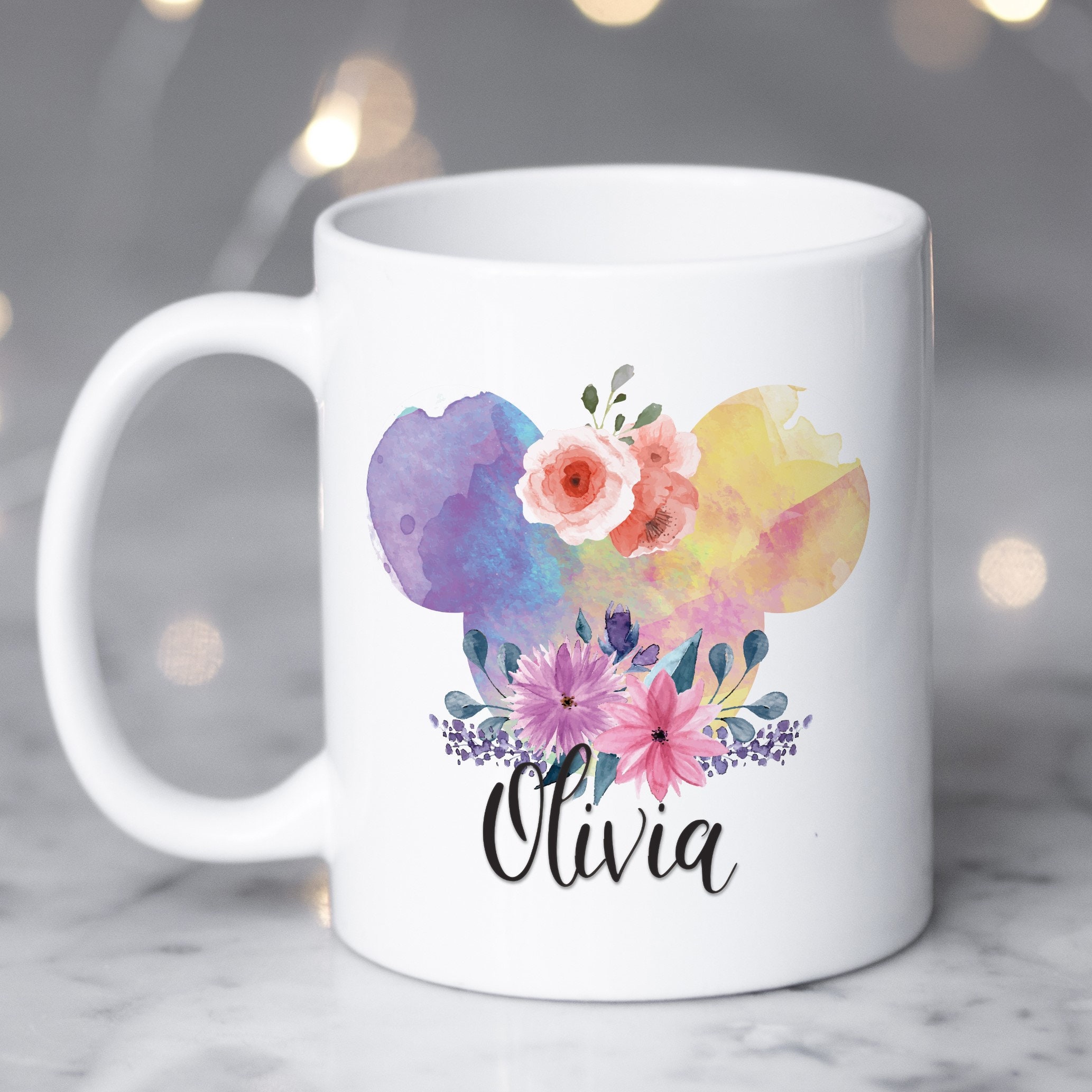 Personalized Flowers Mug Custom Mug Mug Christmas Gift Etsy